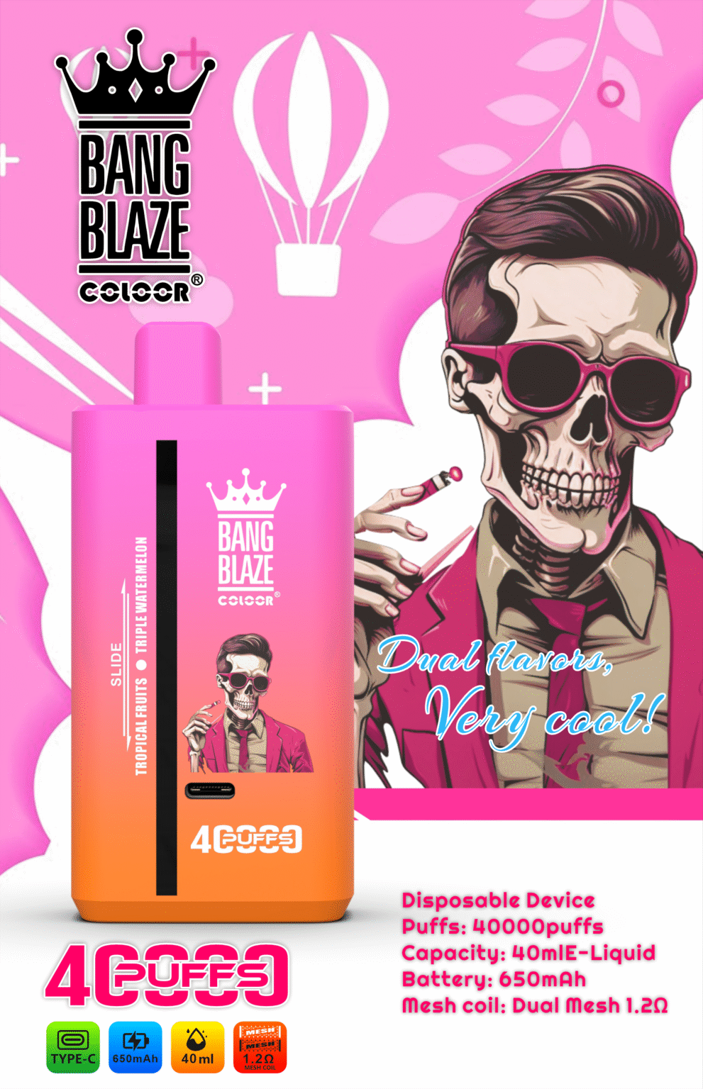 Bang Blaze (BANGB LAZE) 40,000 Puffs S89 Disposable Vape | Nicotine 0% 2% 3% 5% - Image 2