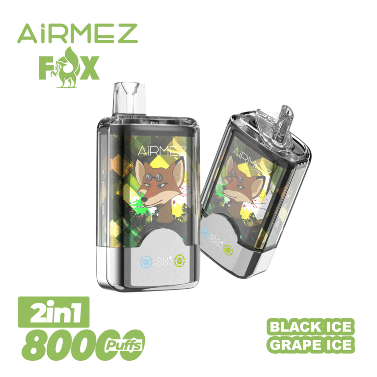 Airmez Fox 80,000 Puffs 2-in-1 Disposable Vape | Dual Flavors, Rechargeable Type-C, 2% Nicotine - Image 2