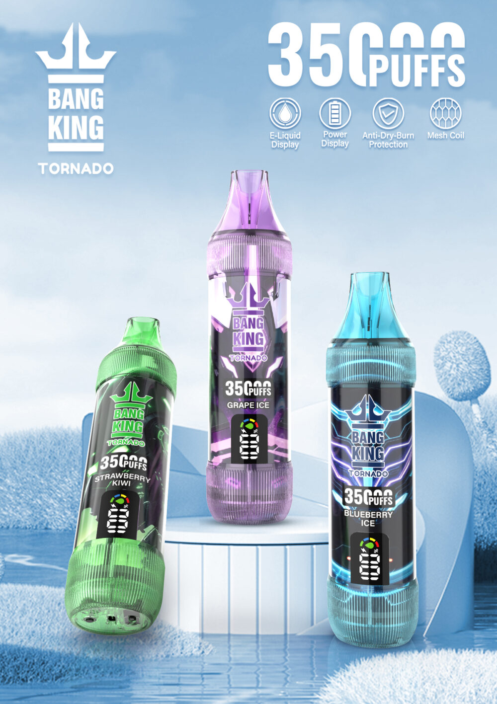Bang King TORNADO 35,000 Puffs Disposable Vape | Nicotine: 0%, 2%, 3%, 5% - Image 2