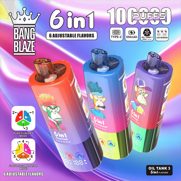 BANG BLAZE 100,000 Puffs DSK055 | Original Factory Wholesale | Type-C Rechargeable | 0%/2%/3%/5% Nicotine | 6-in-1 Flavor System