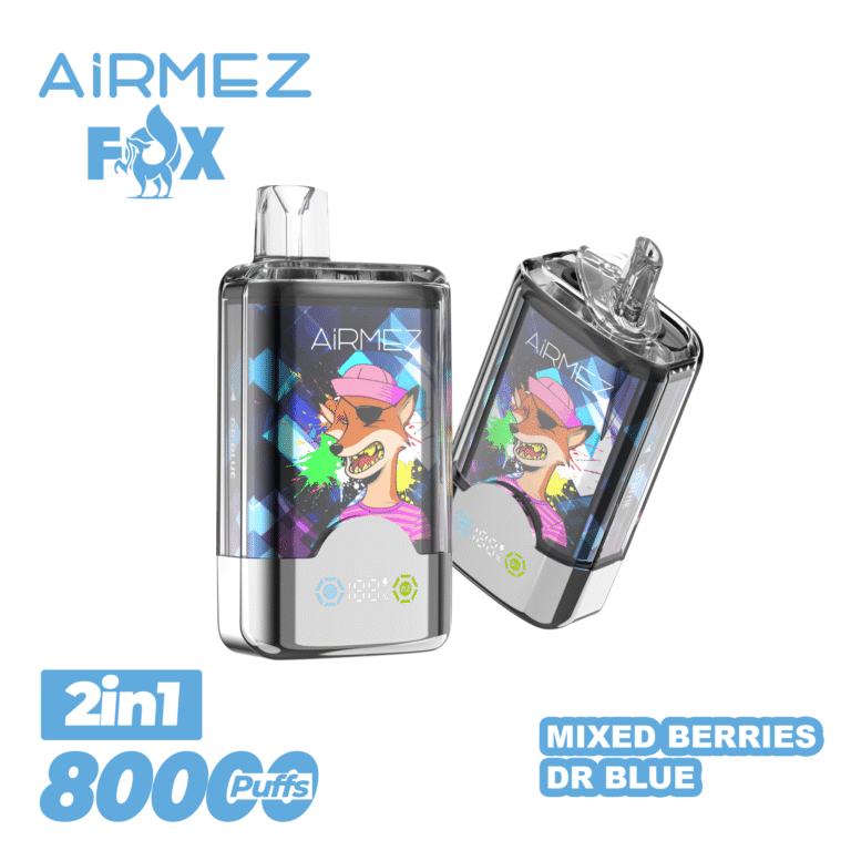 Airmez Fox 80,000 Puffs 2-in-1 Disposable Vape | Dual Flavors, Rechargeable Type-C, 2% Nicotine - Image 11