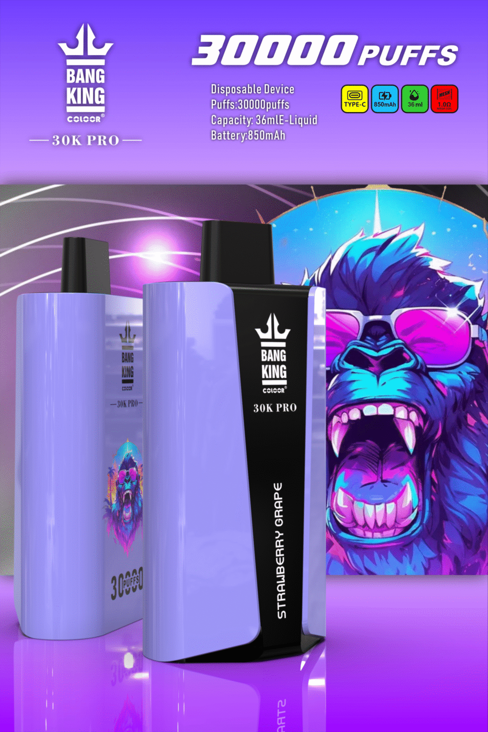 Bang King 30K Puffs PRO Wholesale Disposable Vape Low Nicotine 0% 2% 3% 5% 850 Mah Bulk Buy Electronic Cigarette 30K Puffs Best Price - Image 8