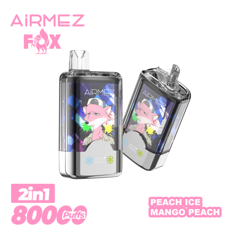 Airmez Fox 80,000 Puffs 2-in-1 Disposable Vape | Dual Flavors, Rechargeable Type-C, 2% Nicotine - Image 10