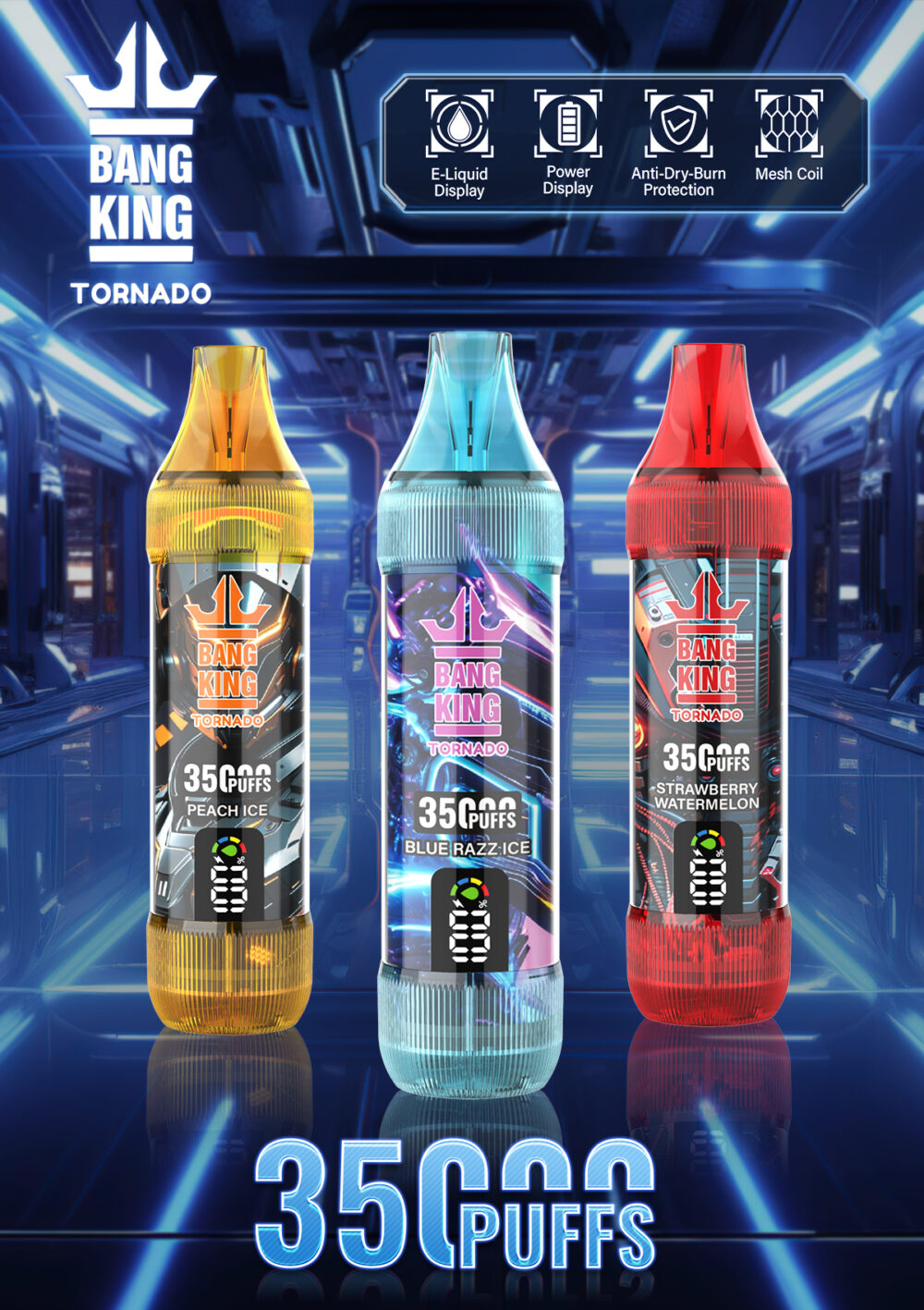 Bang King TORNADO 35,000 Puffs Disposable Vape | Nicotine: 0%, 2%, 3%, 5%
