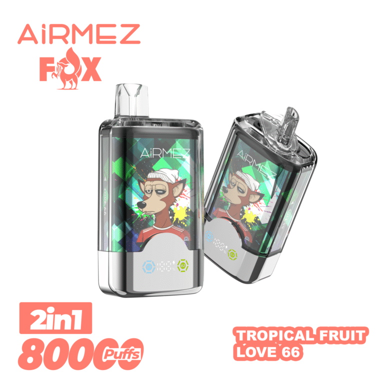 Airmez Fox 80,000 Puffs 2-in-1 Disposable Vape | Dual Flavors, Rechargeable Type-C, 2% Nicotine - Image 9