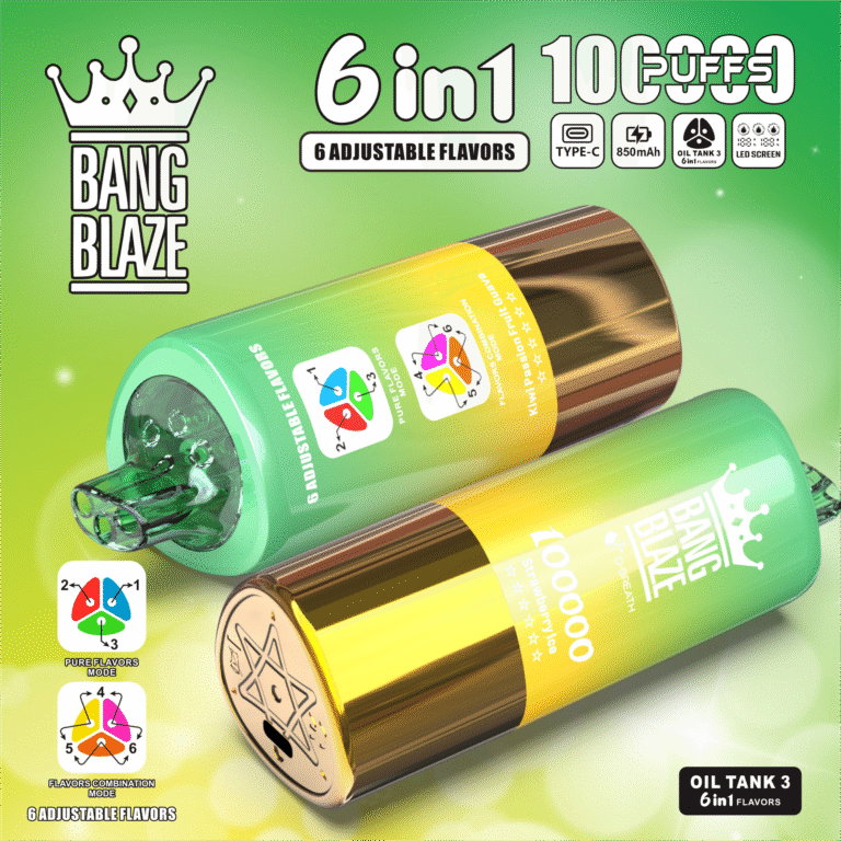 BANG BLAZE 100,000 Puffs DSK055 | Original Factory Wholesale | Type-C Rechargeable | 0%/2%/3%/5% Nicotine | 6-in-1 Flavor System - Image 5