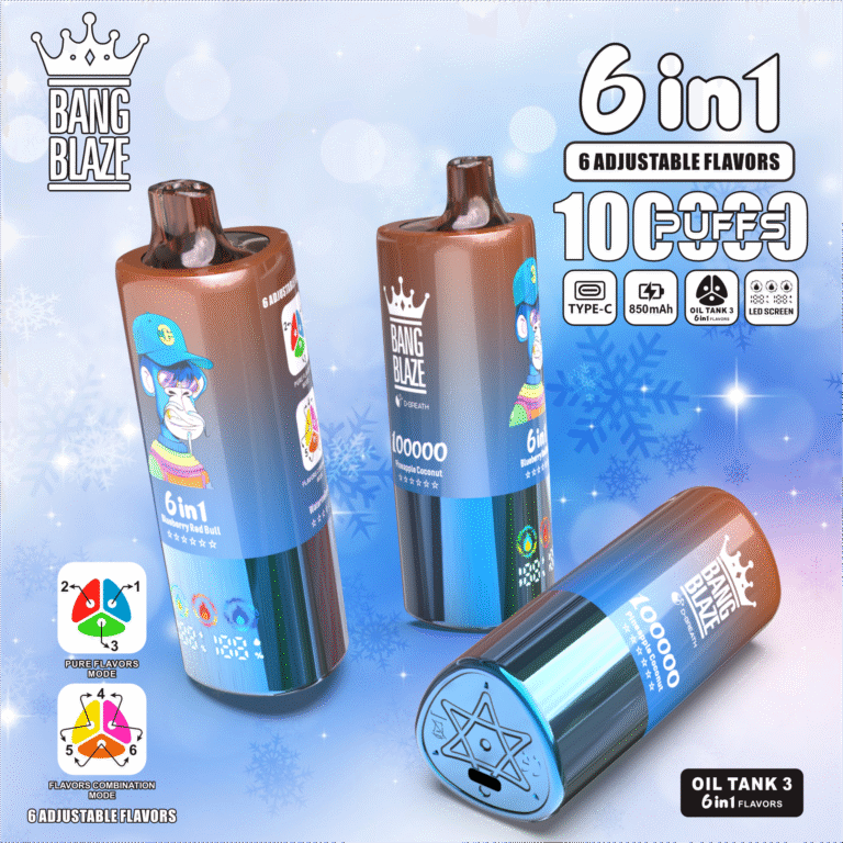 BANG BLAZE 100,000 Puffs DSK055 | Original Factory Wholesale | Type-C Rechargeable | 0%/2%/3%/5% Nicotine | 6-in-1 Flavor System - Image 6