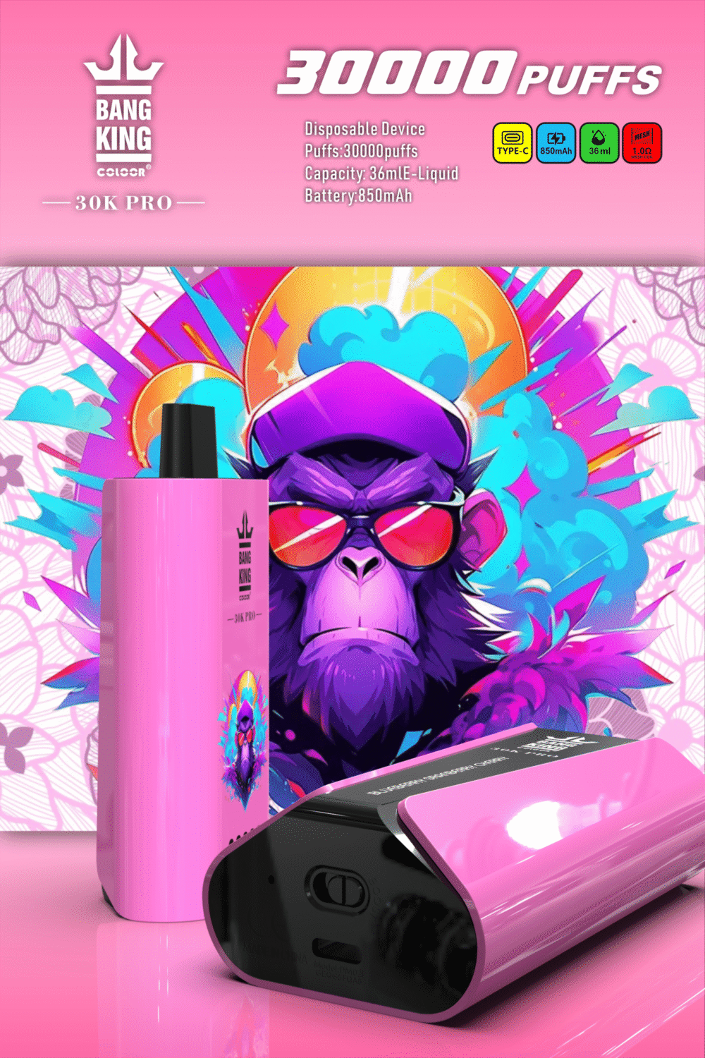 Bang King 30K Puffs PRO Wholesale Disposable Vape Low Nicotine 0% 2% 3% 5% 850 Mah Bulk Buy Electronic Cigarette 30K Puffs Best Price - Image 3