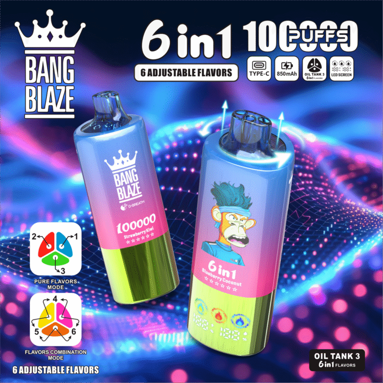 BANG BLAZE 100,000 Puffs DSK055 | Original Factory Wholesale | Type-C Rechargeable | 0%/2%/3%/5% Nicotine | 6-in-1 Flavor System - Image 7