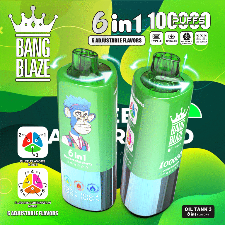 BANG BLAZE 100,000 Puffs DSK055 | Original Factory Wholesale | Type-C Rechargeable | 0%/2%/3%/5% Nicotine | 6-in-1 Flavor System - Image 8