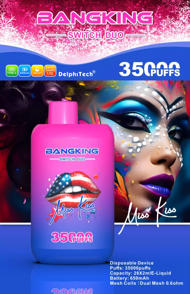 BANG KING SWITCH DUO 35000 Puffs , Dual Mesh Coil Disposable Vape , 0%-5% Nicotine , Type-C Rechargeable - Image 11