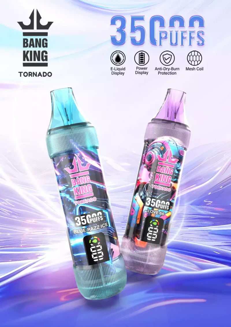 Bang King TORNADO 35000 Puffs Disposable Vape , Nicotine: 0%, 2%, 3%, 5% - Image 2