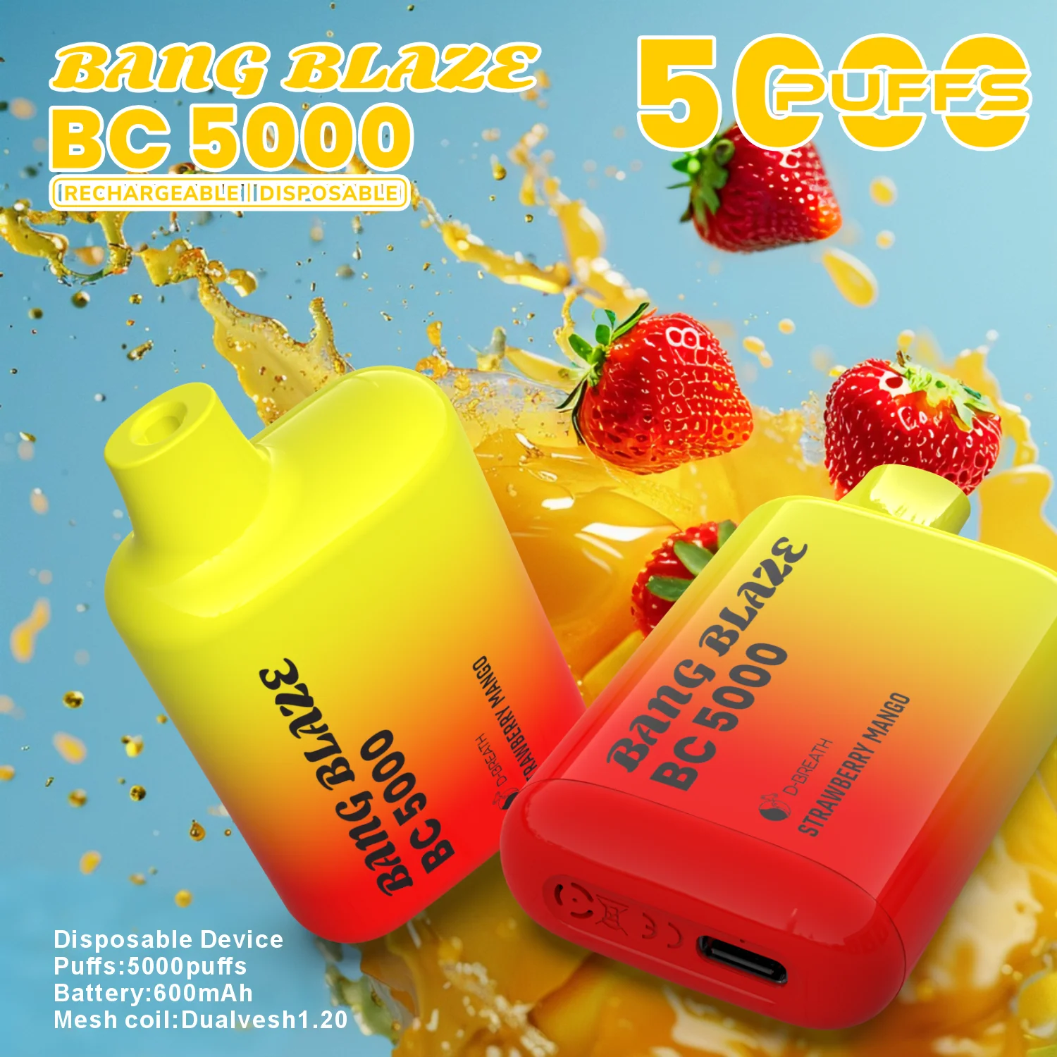 Bang BC5000 Box 5000 Puffs Vape original E Cigarette 0% 2% 3% 5% Nicotine Bulk Buy Disposable Vape Wholesale - Image 2