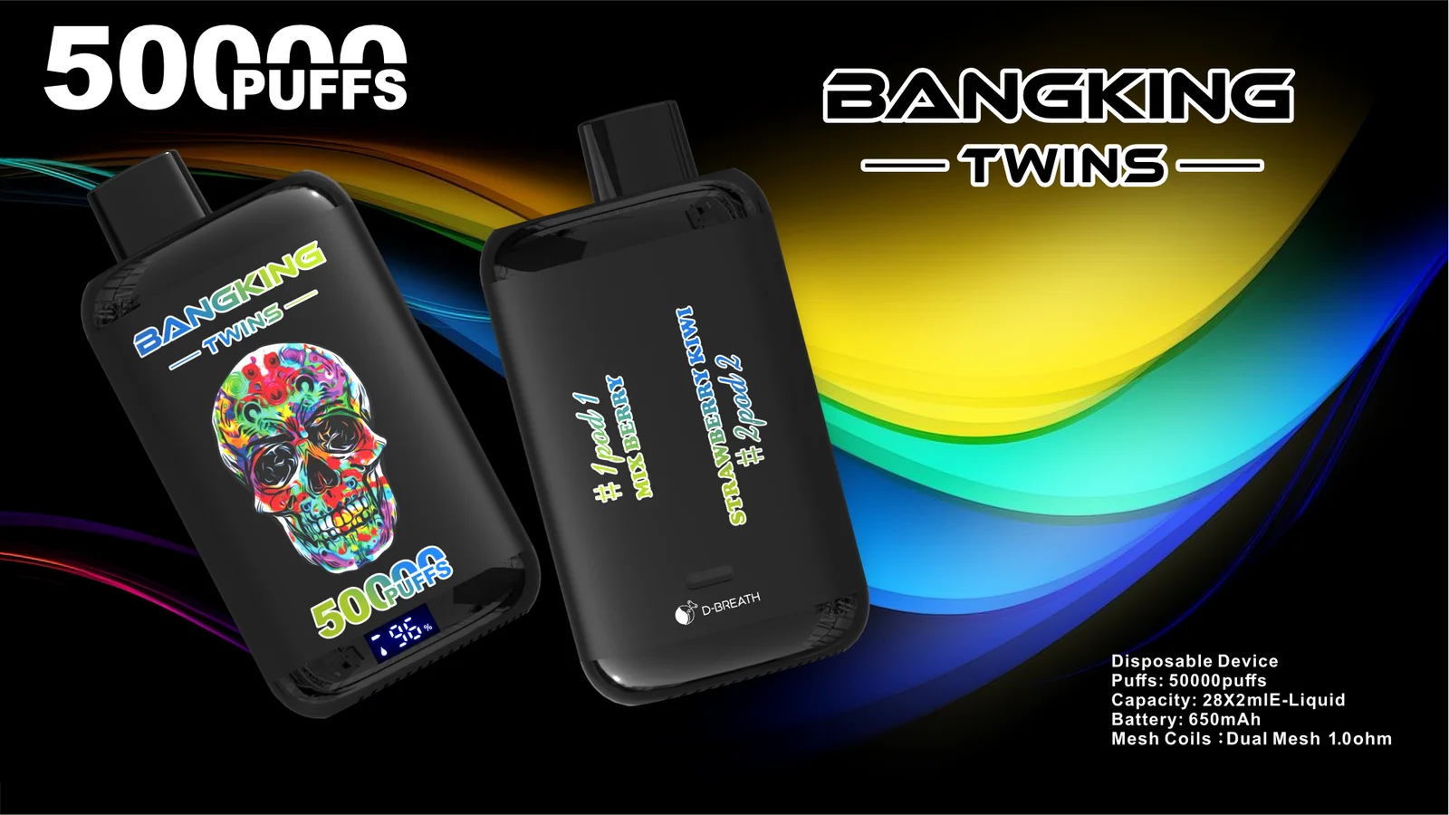 High Quality Bang King Twins 50K DSK054 Wholesale Factory Supply TYPE C Nicotine 0 2 3 5 Percent - Image 6