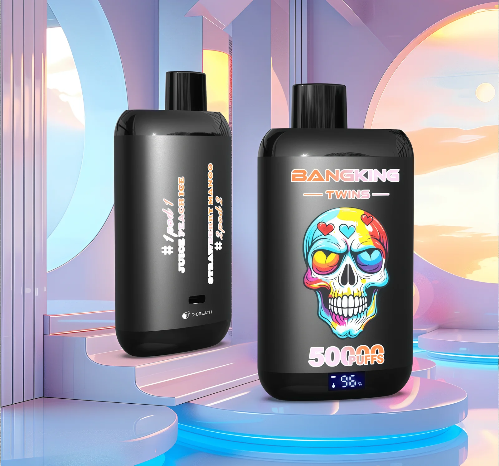 High Quality Bang King Twins 50K DSK054 Wholesale Factory Supply TYPE C Nicotine 0 2 3 5 Percent