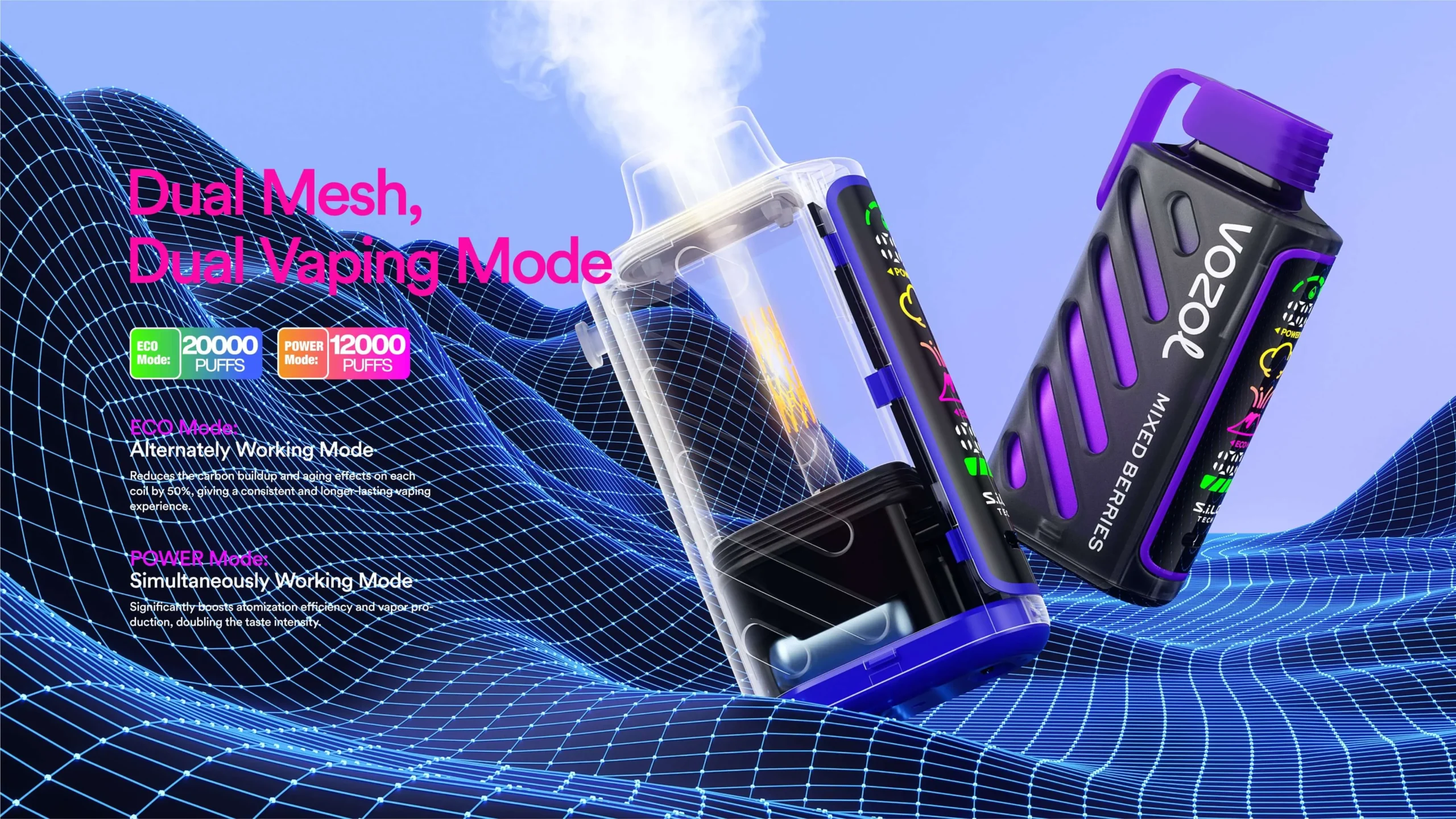 VOZOL Gear Power 20000 Puffs Wholesale Bulk Disposable Vape 5% Nicotine 13 Premium Flavors for Retailers - Image 7