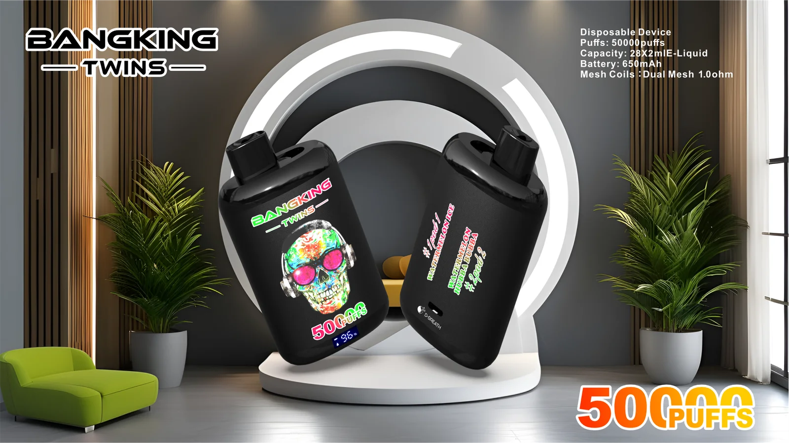 High Quality Bang King Twins 50K DSK054 Wholesale Factory Supply TYPE C Nicotine 0 2 3 5 Percent - Image 14