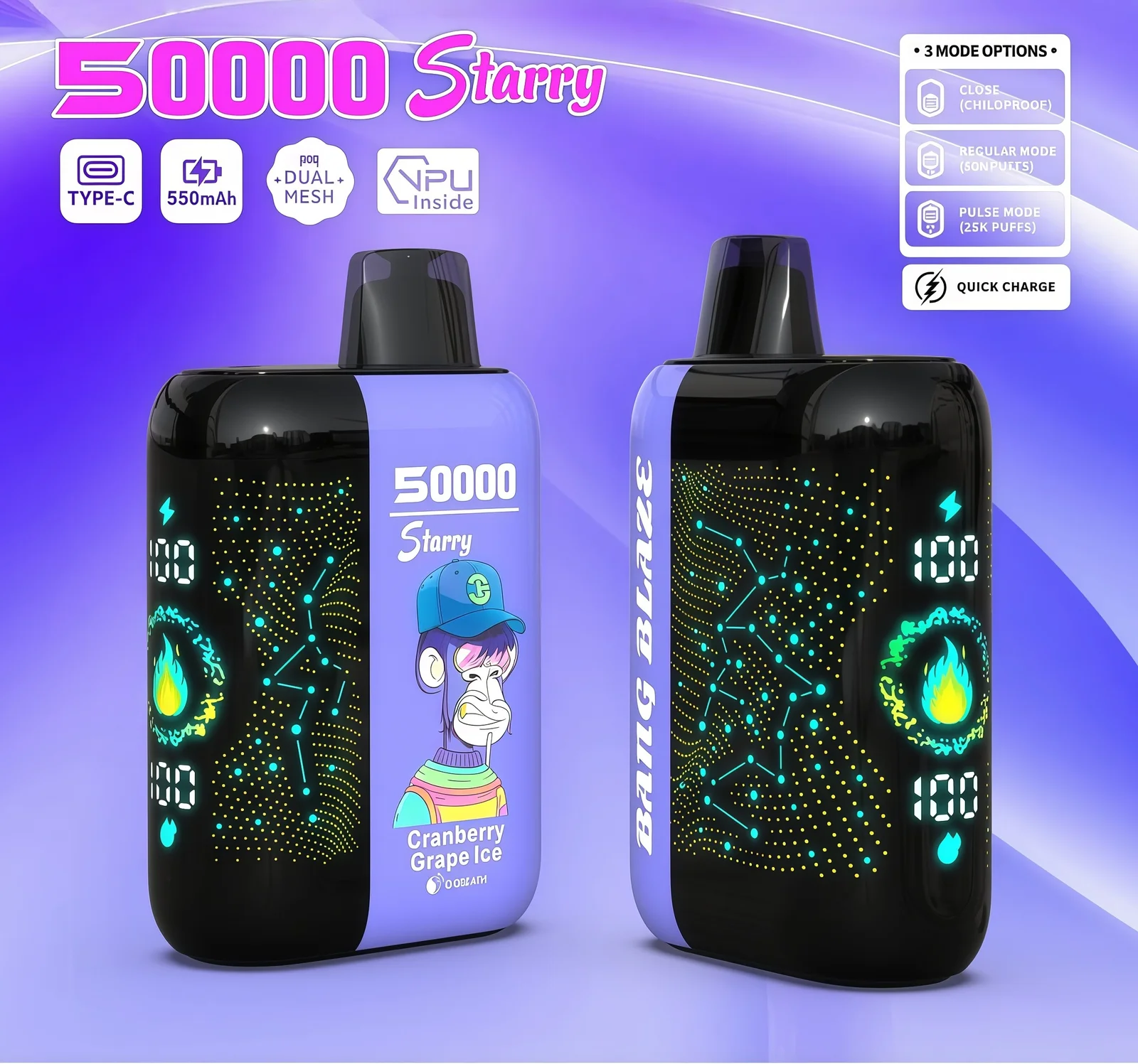 High Quality BANG BLAZE 50000 DSK053 Factory Supply TYPE C Nicotine 0 2 3 5
