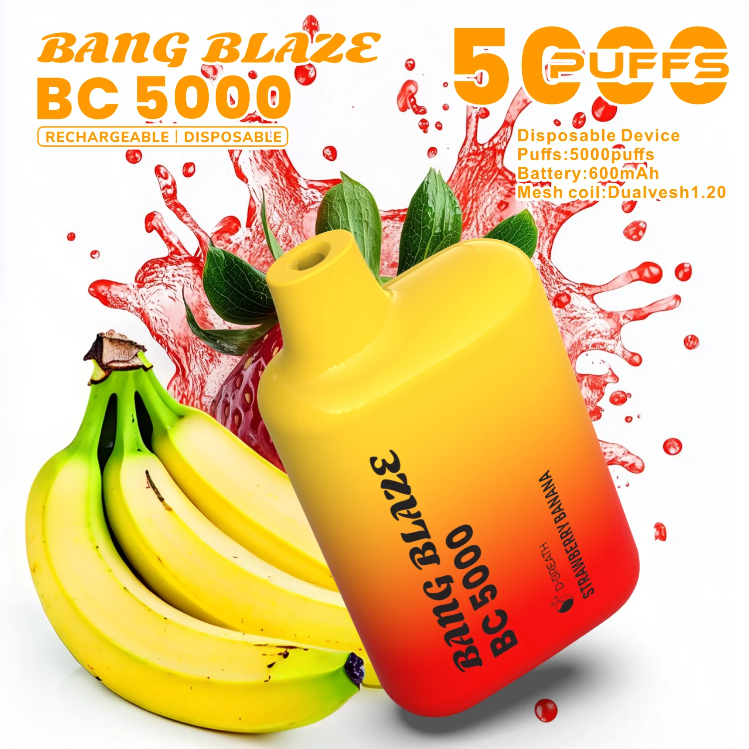 Bang BC5000 Box 5000 Puffs Vape original E Cigarette 0% 2% 3% 5% Nicotine Bulk Buy Disposable Vape Wholesale