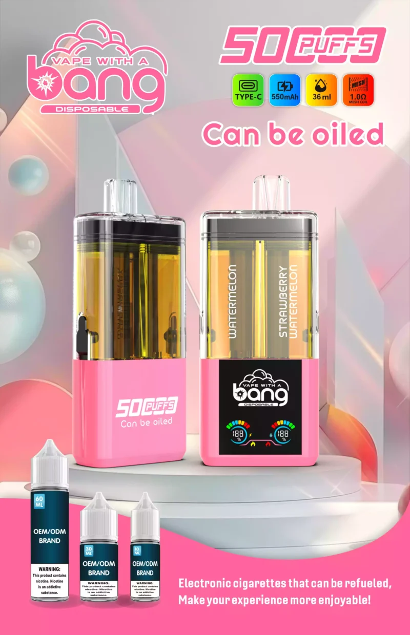 BANG B50K Puffs 12 flavoes 0% 2% 3% 5% Nicotine Disposable Vape