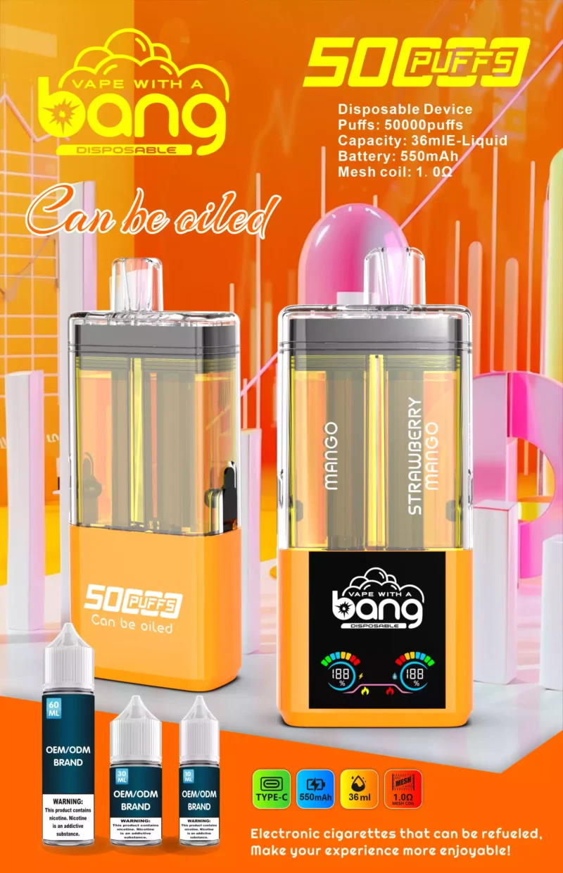 BANG B50K Puffs 12 flavoes 0% 2% 3% 5% Nicotine Disposable Vape - Image 2