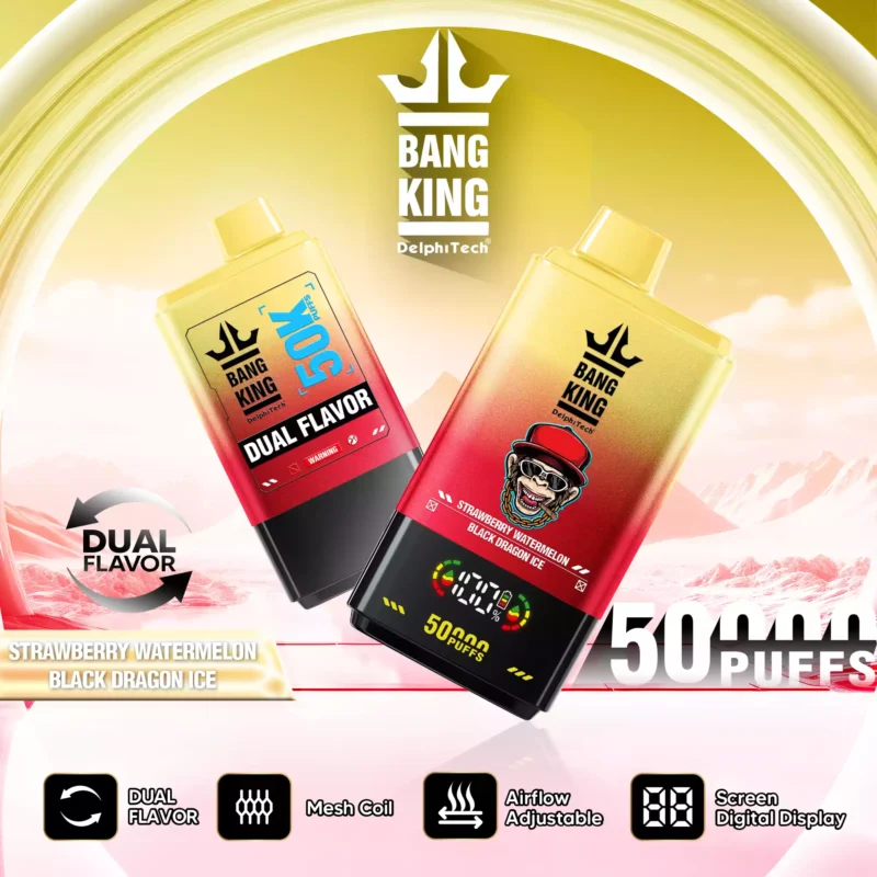 BANG KING 50000 Puffs BK50 Rechargeable Vape 850mAh Battery 50ml E-liquid Adjustable Airflow Type-C Charging 1.0 Ohm Resistance - Image 3