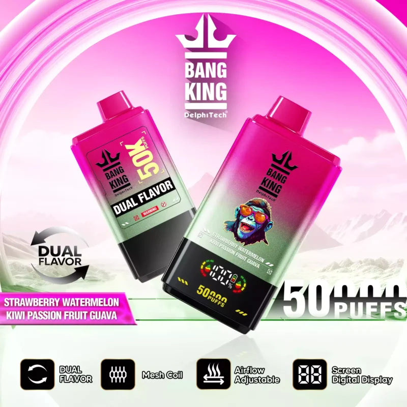 BANG KING 50000 Puffs BK50 Rechargeable Vape 850mAh Battery 50ml E-liquid Adjustable Airflow Type-C Charging 1.0 Ohm Resistance - Image 2