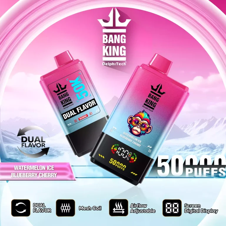 BANG KING 50000 Puffs BK50 Rechargeable Vape 850mAh Battery 50ml E-liquid Adjustable Airflow Type-C Charging 1.0 Ohm Resistance - Image 12