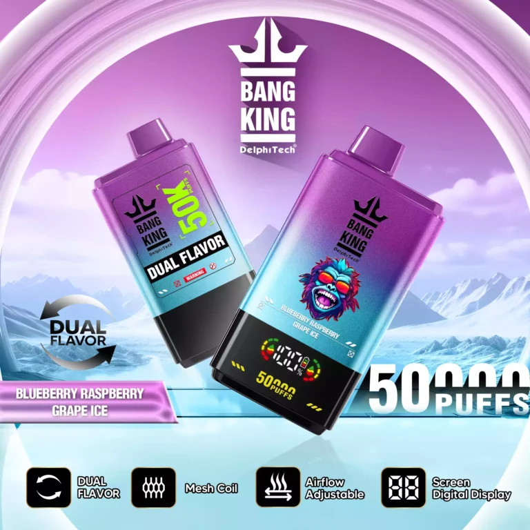 BANG KING 50000 Puffs BK50 Rechargeable Vape 850mAh Battery 50ml E-liquid Adjustable Airflow Type-C Charging 1.0 Ohm Resistance - Image 8