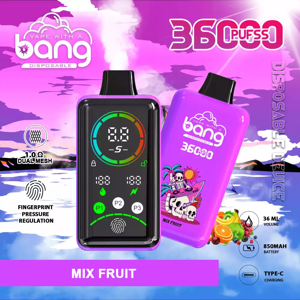 Bang 36000 Puffs Wholesale Disposable Vape 0% 2% 3% 5% Low Nicotine Smart Full Screen Fingerprint Pressure Regulation 36K Big Puffs 2025 Hotting - Image 5