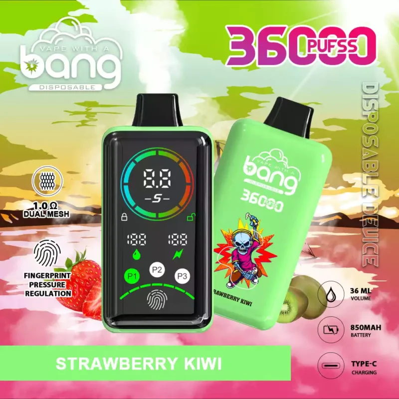 Bang 36000 Puffs Wholesale Disposable Vape 0% 2% 3% 5% Low Nicotine Smart Full Screen Fingerprint Pressure Regulation 36K Big Puffs 2025 Hotting