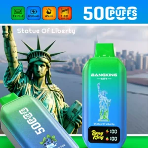 Alternative view of Bang King 50000 Puffs CITY BK5 CT Rechargeable Vape 650mAh Battery 36ml E-liquid 1.09ohm Mesh Coil Type-C Charging 12 Flavors Nicotine Options 0% 2% 3% 5% Disposable Vape