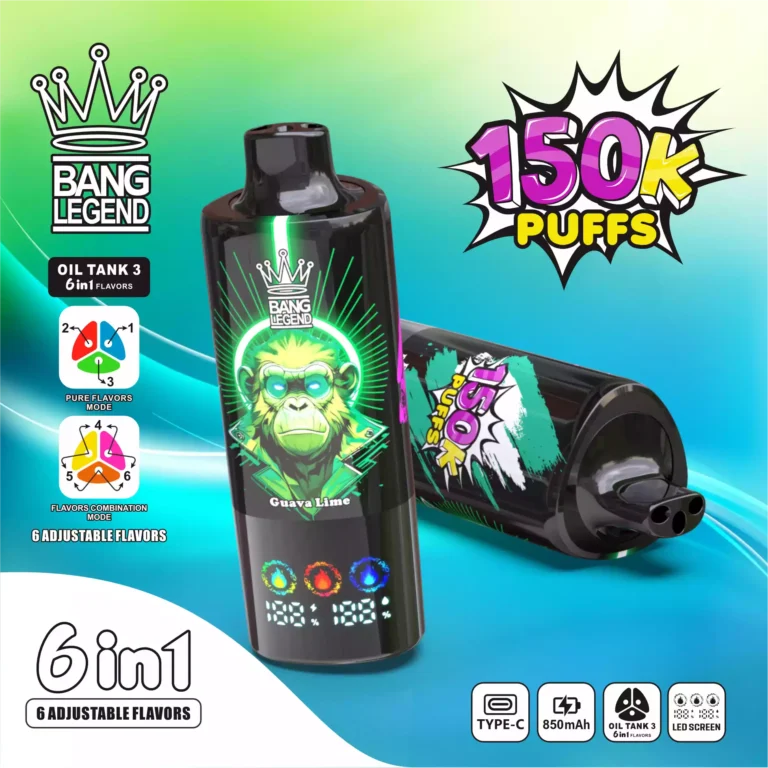 High Quality BANG LEGEND 150K DSK064 Disposable Vape with 850mAh Battery Type-C Recharge and Multiple Nicotine Options 0% 2% 3% 5% - Image 2