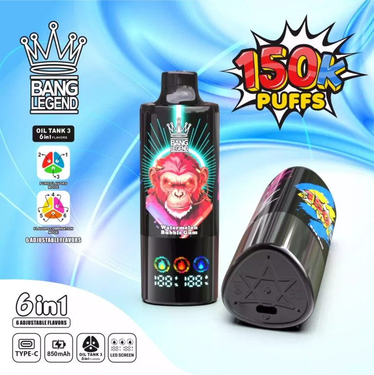 High Quality BANG LEGEND 150K DSK064 Disposable Vape with 850mAh Battery Type-C Recharge and Multiple Nicotine Options 0% 2% 3% 5% - Image 4
