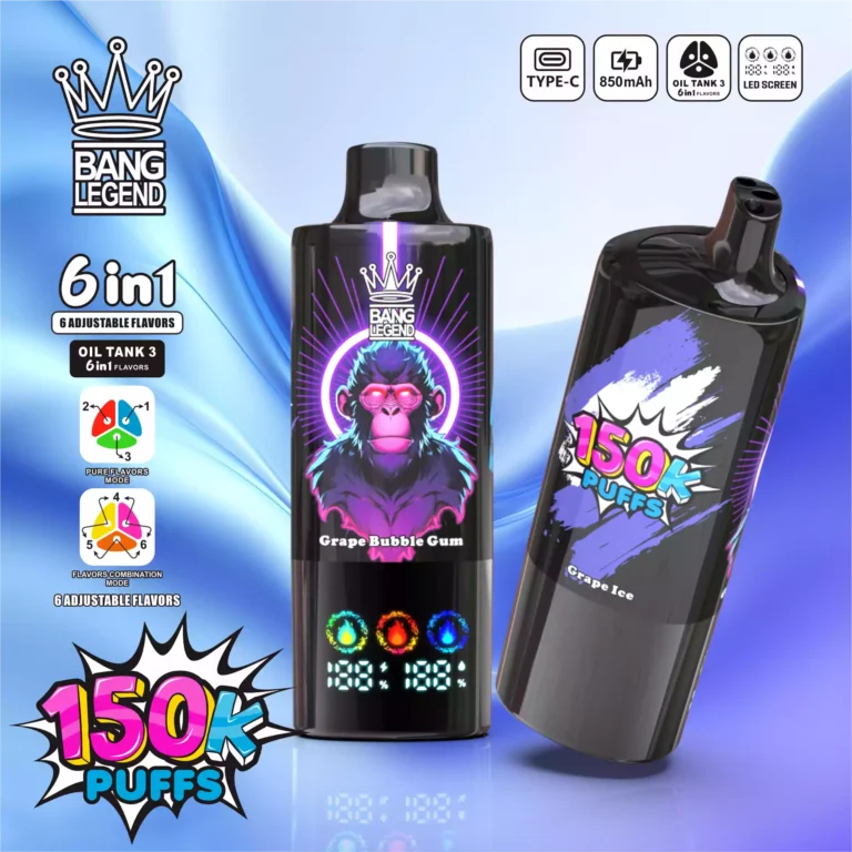High Quality BANG LEGEND 150K DSK064 Disposable Vape with 850mAh Battery Type-C Recharge and Multiple Nicotine Options 0% 2% 3% 5% - Image 11