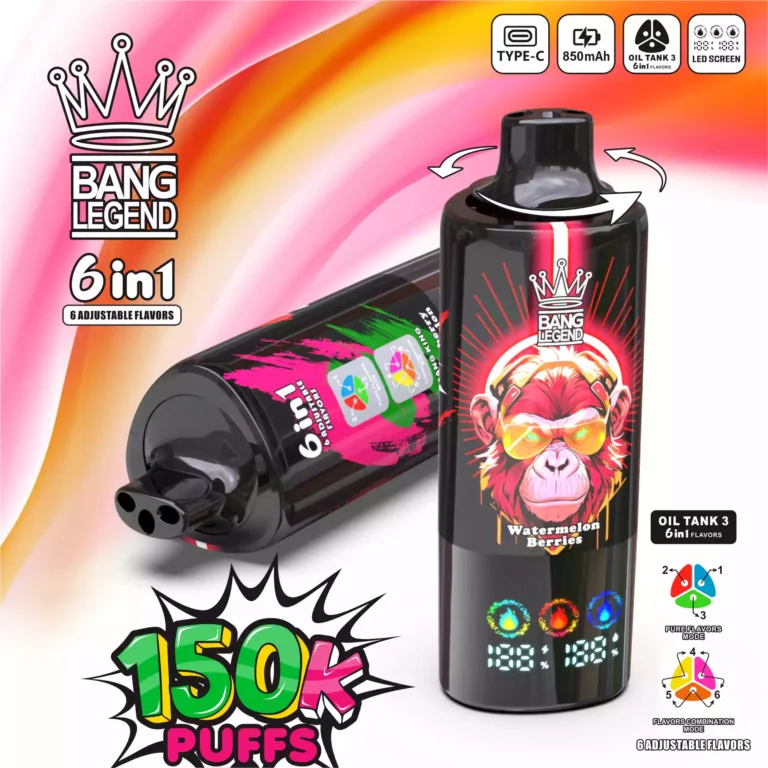 High Quality BANG LEGEND 150K DSK064 Disposable Vape with 850mAh Battery Type-C Recharge and Multiple Nicotine Options 0% 2% 3% 5% - Image 10
