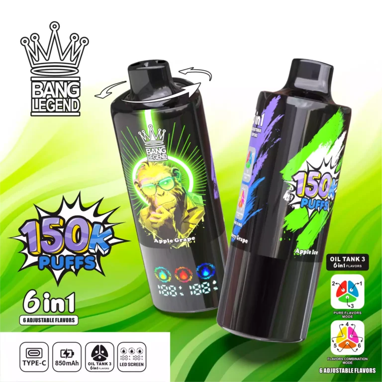 High Quality BANG LEGEND 150K DSK064 Disposable Vape with 850mAh Battery Type-C Recharge and Multiple Nicotine Options 0% 2% 3% 5% - Image 7