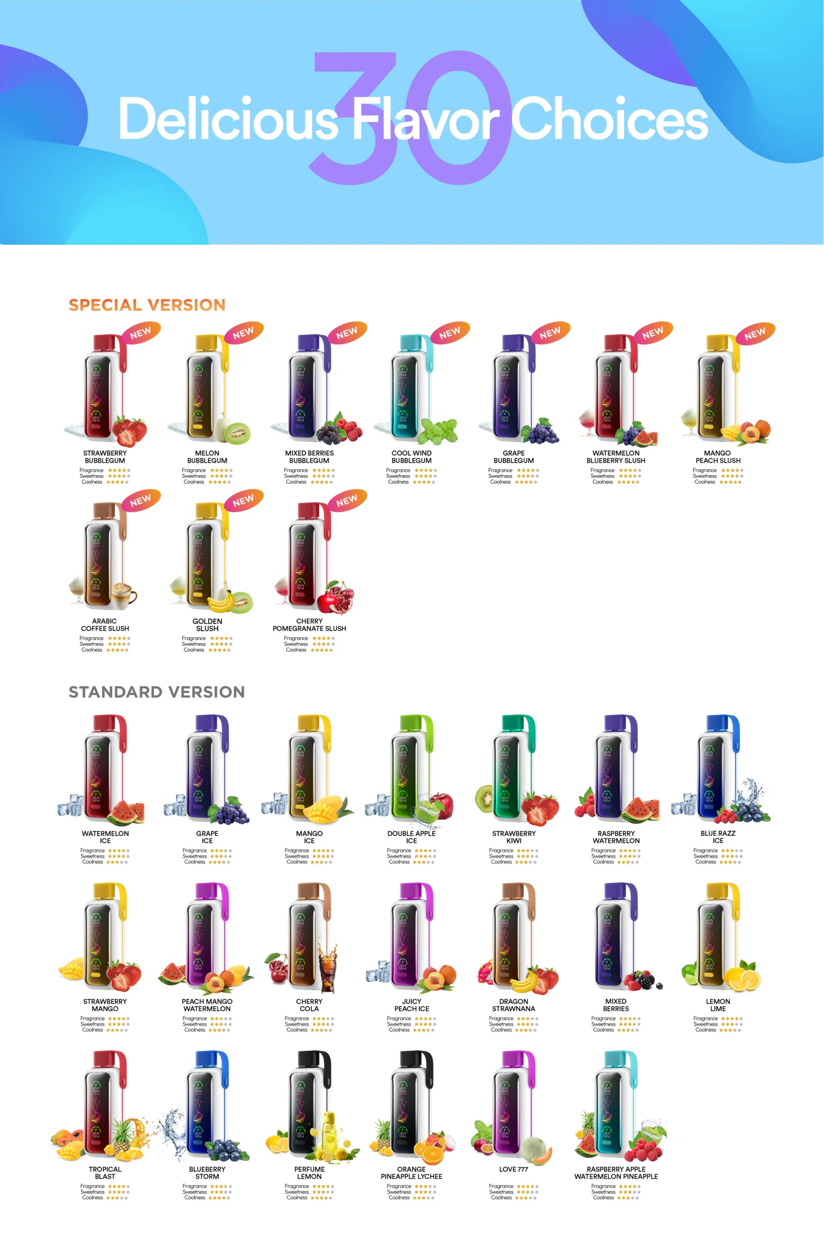 VOZOL Star 20K Puffs Wholesale Bulk Disposable Vapes 5% Nicotine 15 Premium Flavors Original Factory Shipping - Image 3