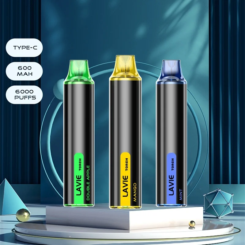 LAVIE Torch 6000 Puffs Disposable Vape, Matte Black Warrior Styling,Eliquid 12ml