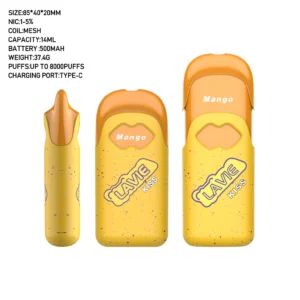 Alternative view of LAVIE KISS 8000 Puffs Replaceable Pod Kit (1 Battery + 1 Pod), Unique Sexy Lips Shape Disposable Vape