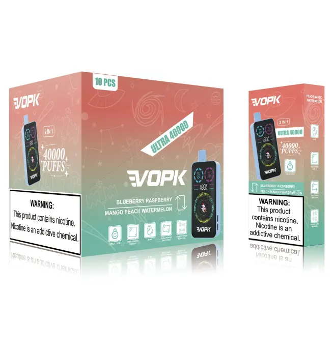 VOPK ULTRA 40000 Puffs Dual-Flavour RGB Screen Disposable Vape delivers long-lasting, customisable vaping for users prioritising outstanding endurance. - Image 2