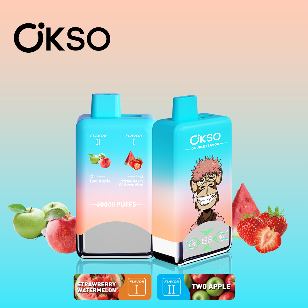 OKSO Double Flavor 60000 Puffs Disposable Vape, 650mAh Type-C Rechargeable, 50ml E-liquid, 0%/2%/3%/5% Nic Wholesale - Image 9