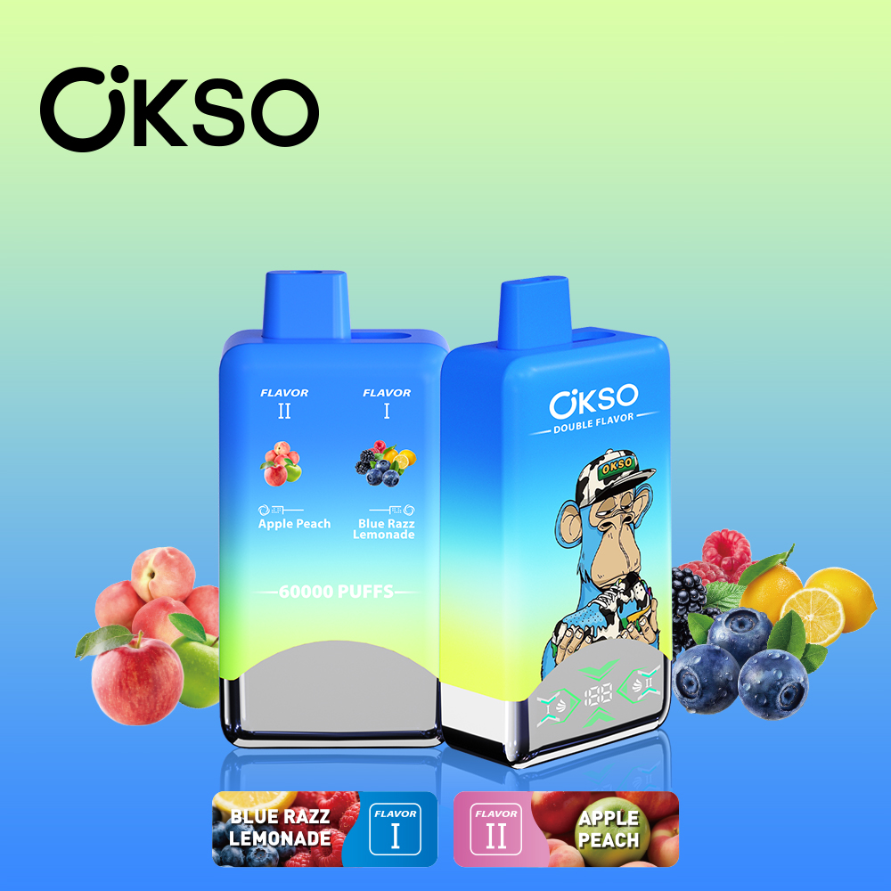 OKSO Double Flavor 60000 Puffs Disposable Vape, 650mAh Type-C Rechargeable, 50ml E-liquid, 0%/2%/3%/5% Nic Wholesale - Image 7