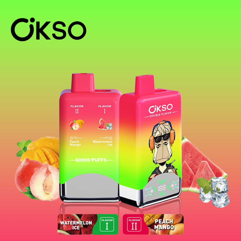 OKSO Double Flavor 60000 Puffs Disposable Vape, 650mAh Type-C Rechargeable, 50ml E-liquid, 0%/2%/3%/5% Nic Wholesale - Image 6