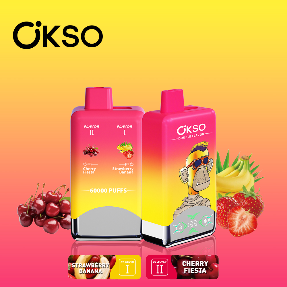 OKSO Double Flavor 60000 Puffs Disposable Vape, 650mAh Type-C Rechargeable, 50ml E-liquid, 0%/2%/3%/5% Nic Wholesale - Image 5