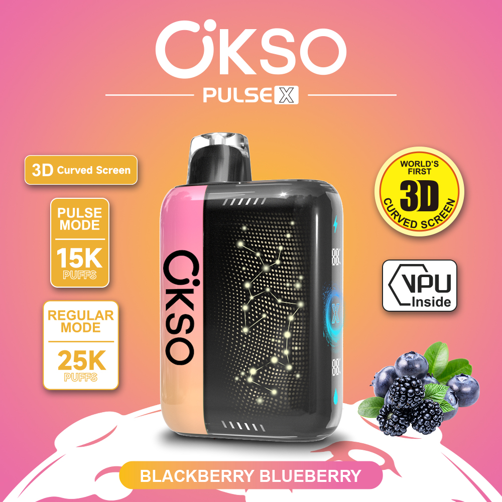 OKSO ELF BOX PULSE X 25000 Puffs ,3D Curved Smart Screen, AI Intelligent Power Adjustment, Dual Mesh Coil, Type-C Rechargeable, 0%/2%/3%/5% Nicotine Optional