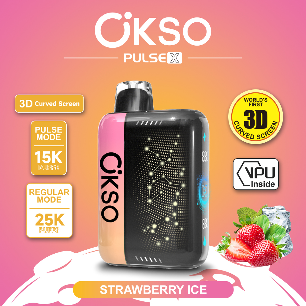 OKSO ELF BOX PULSE X 25000 Puffs ,3D Curved Smart Screen, AI Intelligent Power Adjustment, Dual Mesh Coil, Type-C Rechargeable, 0%/2%/3%/5% Nicotine Optional - Image 2