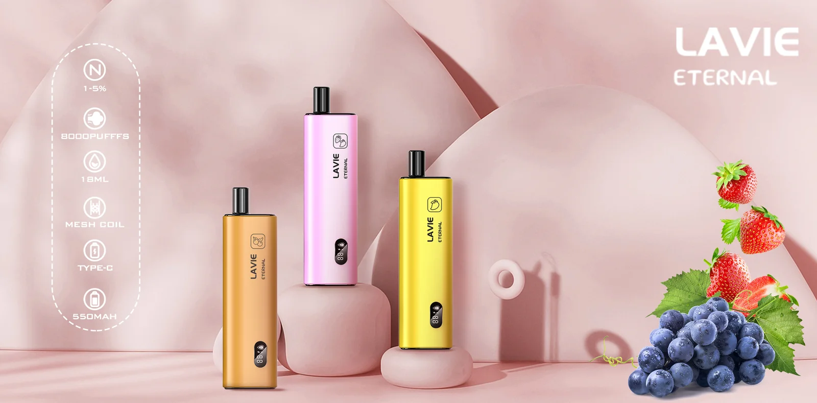 LAVIE Eternal 10000 Puffs Disposable Vape, Frosted Metal Shell, Classic Compact Portable Design - Image 3