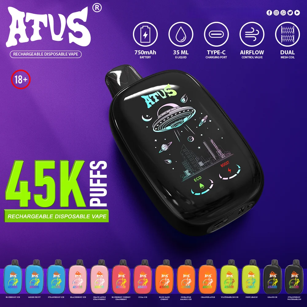 ATVS DE027 45000 Puffs Disposable Vape , Alien Spaceship Tech Style & Soap Shape, Fruit Flavors