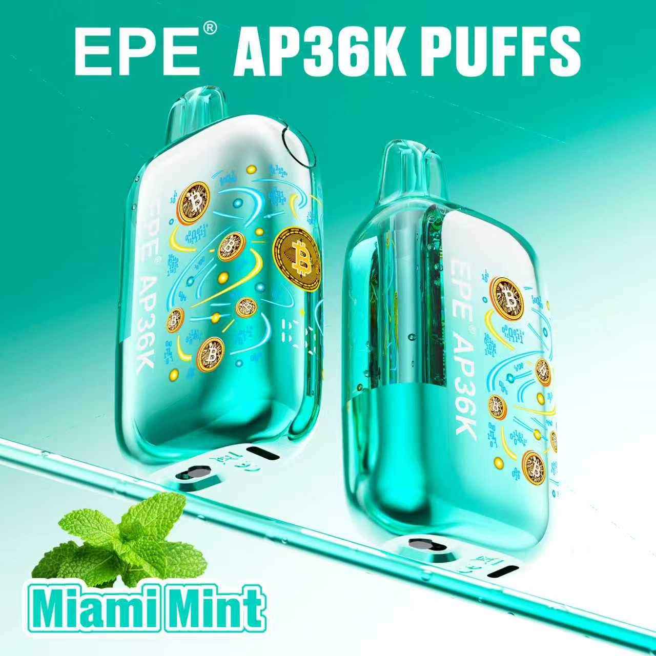 EPE AP36000 Puffs Disposable , Adjustable Airflow, Bitcoin-Inspired Exterior, Available in 10 Flavor Options